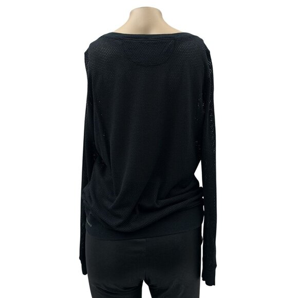 Calvin Klein Performance Black Mesh Long Sleeve Pullover Top Quick-Dry Women S - Picture 2 of 11
